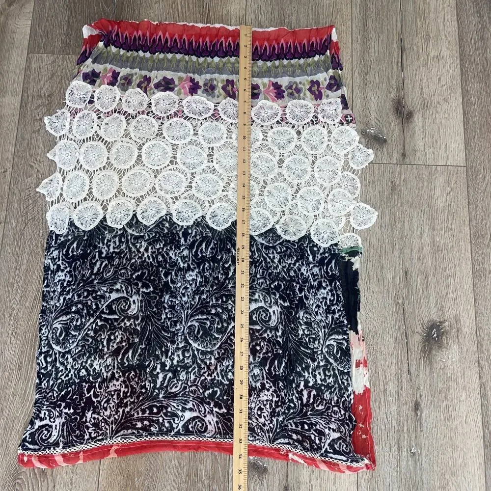 Anthropologie Vismaya Patchwork Crochet Infinity Scarf Boho Artsy 25